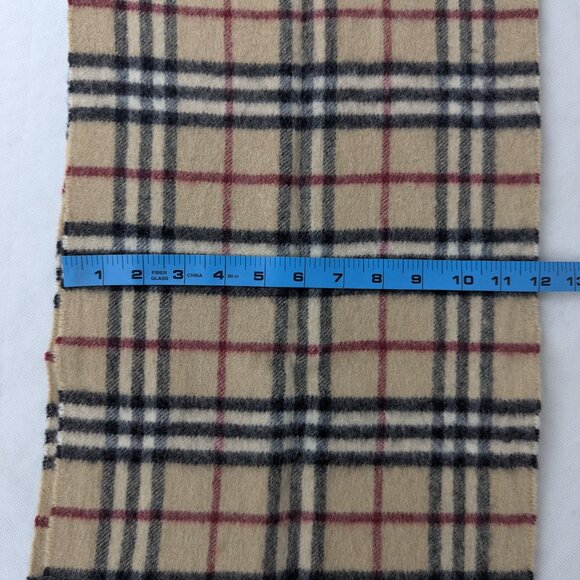 Classic BURBERRY Vintage Check Scarf Beige 50%Wool 50%Cashmere Fast Ship Today. - Picture 6 of 6